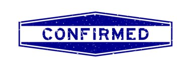 Grunge blue, beyaz arka planda altıgen plastik mühür olduğunu doğruladı.