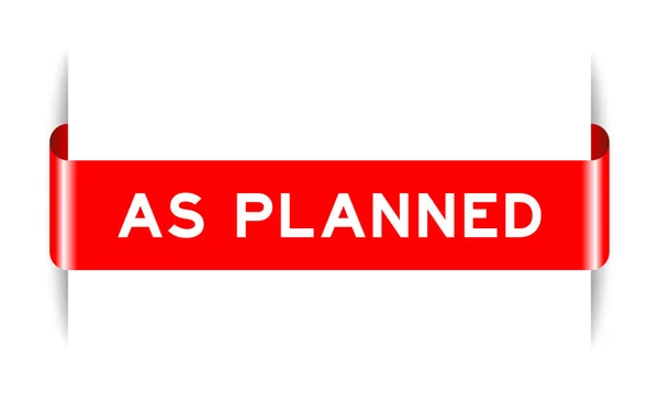 Cor Vermelha Inserida Rótulo Banner Com Palavra Como Planejado Fundo —  Vetores de Stock