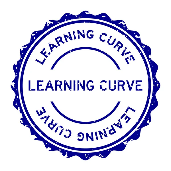 Grunge Blue Learning Curve Word Rubber Seal Stamp Auf Weißem — Stockvektor