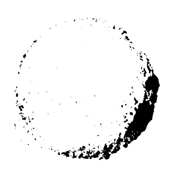 Černá Barva Grunge Texturované Kruhu Nebo Kulatý Tvar Bílém Pozadí — Stockový vektor
