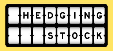 Sarı arkaplan ile slot pankartı üzerinde hedge stoklama siyah renk