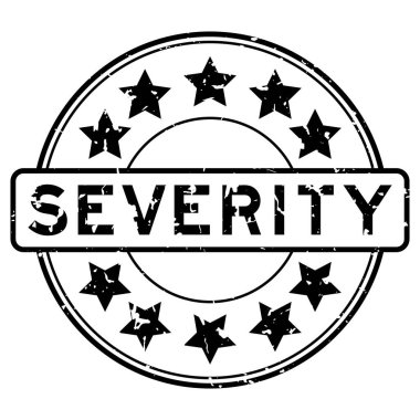 Beyaz arka planda yıldız simgesi yuvarlak lastik mühür damgalı Grunge siyah sertliği kelimesi