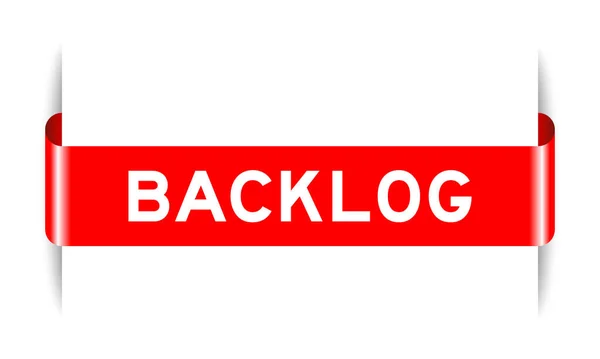 Röd Färg Infogad Etikett Banner Med Ord Backlog Vit Bakgrund — Stock vektor
