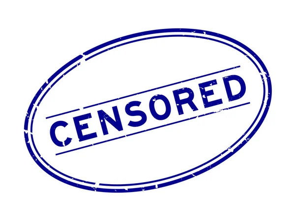 Грязно Синее Цензурное Слово Овал Резиновая Печать Белом Фоне — стоковый вектор