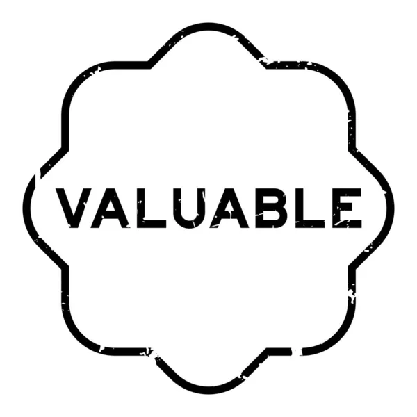 Grunge Black Valuable Word Rubber Seal Stamp White Background — Vector de stock