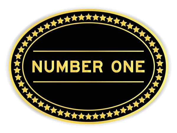 Stiker Label Oval Warna Hitam Dan Emas Dengan Kata Nomor - Stok Vektor