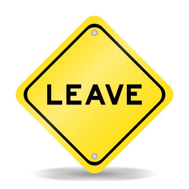 Beyaz arkaplanda kelime iznine sahip sarı renk taşıma işareti