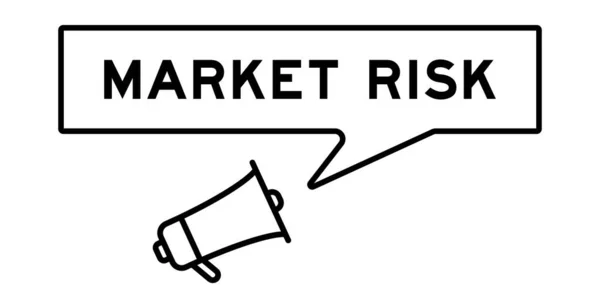 Мегафон Иконка Пузырём Речи Мировом Рынке Риска Белом Фоне — стоковый вектор
