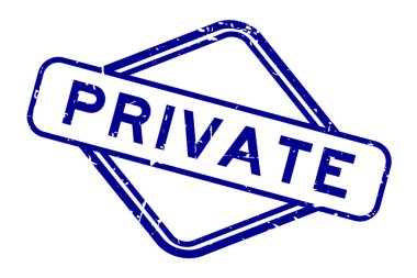 Grunge mavi özel kelime beyaz arka planda lastik mühür