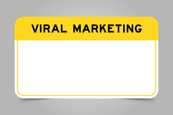 标签横幅 黄色标题 文字病毒营销和白色复制空间 灰色背景 — 图库矢量图片
