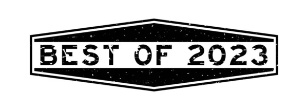 Grunge Μαύρο Καλύτερο Από 2023 Λέξη Σφραγίδα Σφραγίδας Από Εξάγωνο — Διανυσματικό Αρχείο