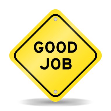 Sarı renk taşıma işareti ile beyaz arkaplanda iyi iş