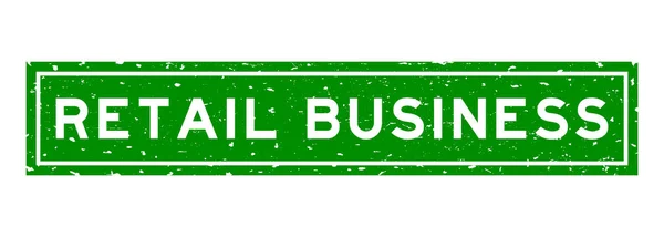 Grunge Green Retail Business Word Square Rubber Seal Stamp Auf — Stockvektor