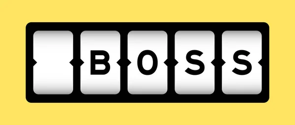 Warna Hitam Dalam Kata Boss Slot Banner Dengan Latar Belakang - Stok Vektor