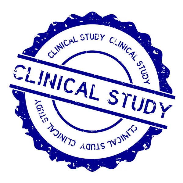 Grunge Blue Clinical Study Word Rubber Seal Stamp White Background — Stock Vector