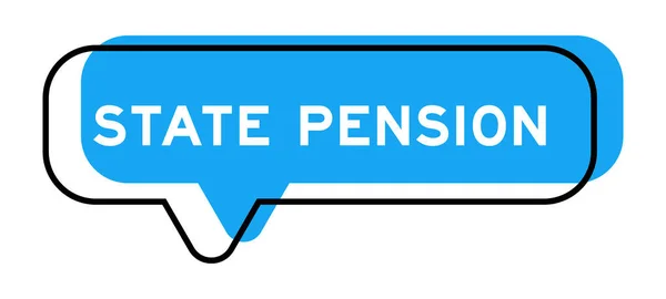 Speech Banner Blue Shade Word State Pension White Background — Stock Vector