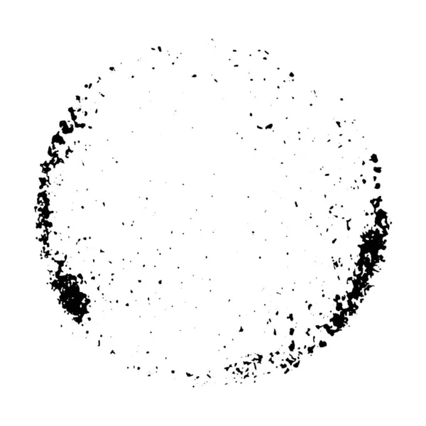 Μαύρο Χρώμα Του Grunge Υφή Κύκλο Στρογγυλό Σχήμα Λευκό Φόντο — Διανυσματικό Αρχείο