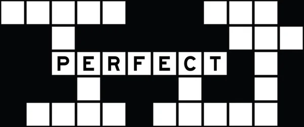 Alphabet Buchstabe Wort Perfekt Auf Kreuzworträtsel Hintergrund — Stockvektor