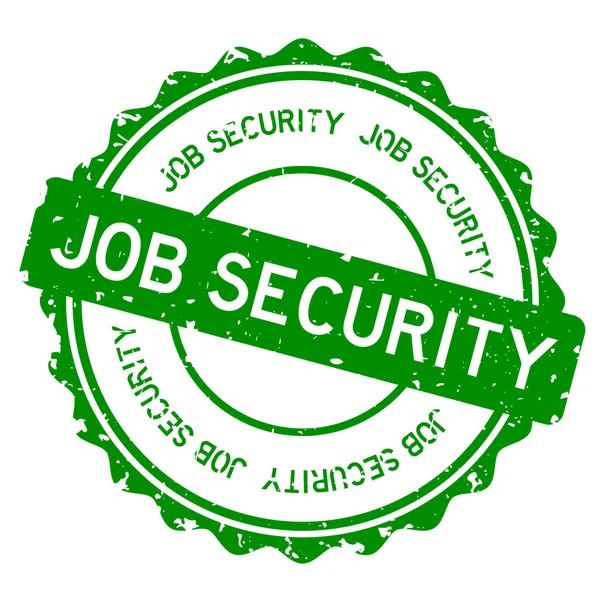 Grunge Green Job Security Word Rubber Seal Stamp White Background — Stok Vektör