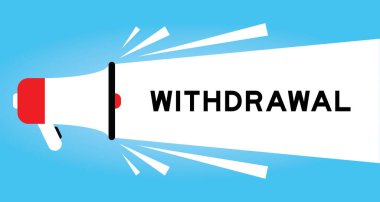 Mavi arkaplanda beyaz afiş ile sözcük geri çekme simgesi ile renk megafonu