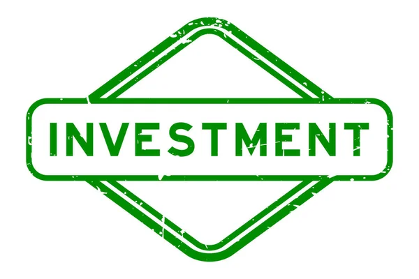 Grunge Palavra Investimento Verde Selo Borracha Fundo Branco — Vetor de Stock