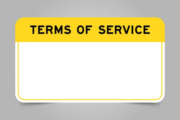 Popisek Nápis Který Žlutý Titulek Slovními Termíny Služby Bílé Kopírovací — Stockový vektor