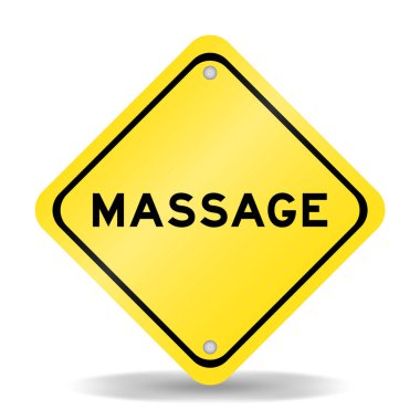 Beyaz arkaplanda kelime masajı ile sarı renk taşıma işareti