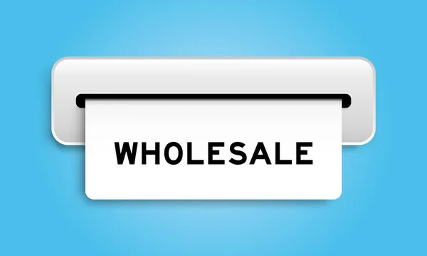 White Coupon Banner Word Wholesale Machine Blue Color Background — Stock Vector