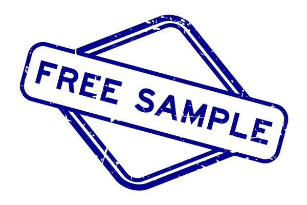 Grunge Blue Free Sample Word Gummidichtung Stempel Auf Weißem Hintergrund — Stockvektor