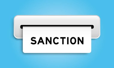 Mavi arkaplandaki makineden kelime yaptırımı içeren beyaz kupon pankartı