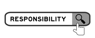 Beyaz arkaplanda büyüteç simgesi ile sözcük sorumluluğu ile arama paneli