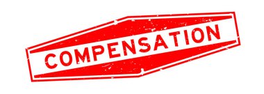 Grunge kırmızı telafi kelimesi beyaz arka planda altıgen lastik mühür