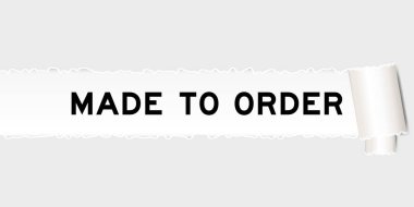 Yırtılmış gri kağıt arkaplanı, yırtık bölümün altında sipariş vermek için yapılmış.