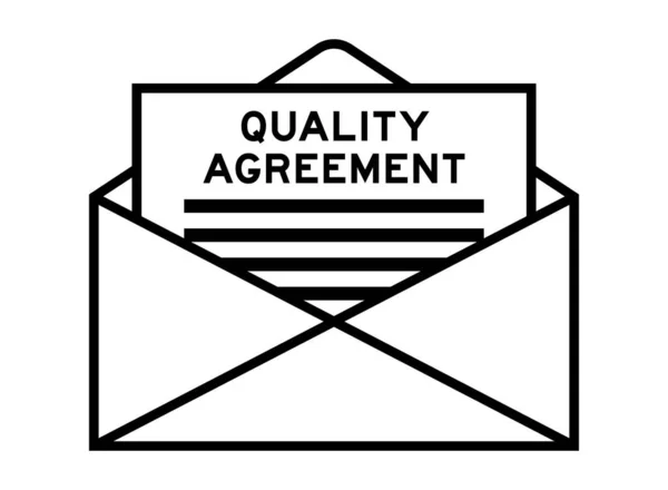 stock vector Envelope and letter sign with word quality agreement as the headline