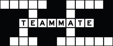 Bulmaca arka planında takım arkadaşı sözcüğündeki alfabe harfi