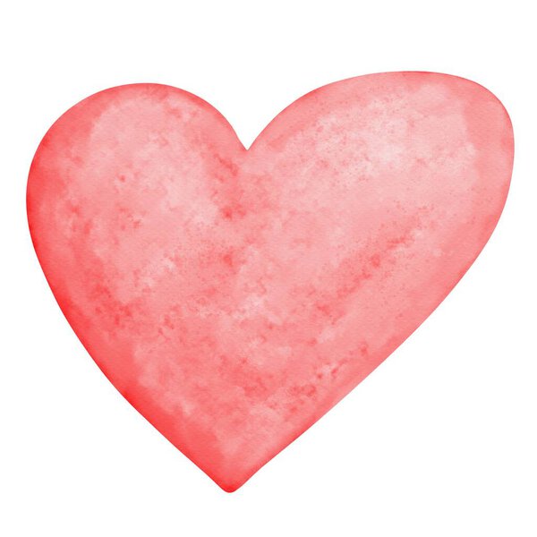 Красный акварель руки рисунок в форме сердца