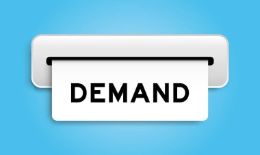 Mavi arkaplandaki makineden kelime talebi içeren beyaz kupon pankartı