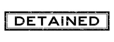 Grunge siyah gözaltı sözcük kare beyaz arka planda kauçuk damga