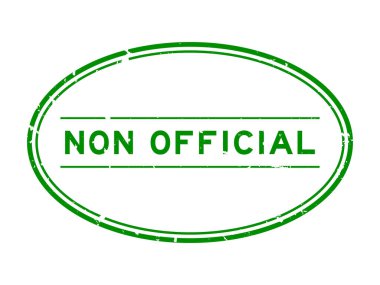 Grunge yeşil resmi olmayan kelime oval lastik mühür beyaz arka planda