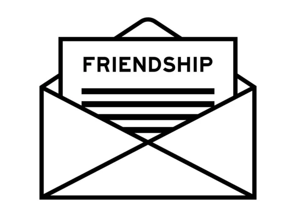 Zarf Mektup Manşet Olarak Kelime Dostluğu Işareti — Stok Vektör