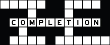 Bulmaca arka planında kelime tamamlama ile alfabe harfi