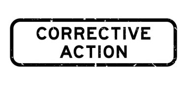 Grunge siyah düzeltme eylem kelime kare kauçuk mühür beyaz arka plan