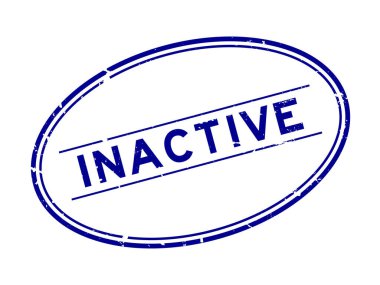 Grunge mavi etkin olmayan kelime oval lastik mühür damgası beyaz arka plan üzerinde