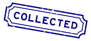 Grunge blue beyaz arka planda lastik mühür mührü topladı