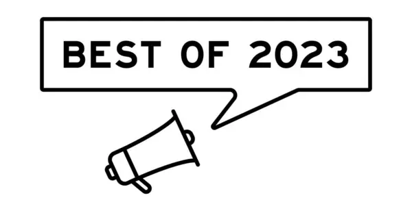 Megaphone Εικονίδιο Φούσκα Ομιλία Στη Λέξη Καλύτερο Του 2023 Λευκό — Διανυσματικό Αρχείο
