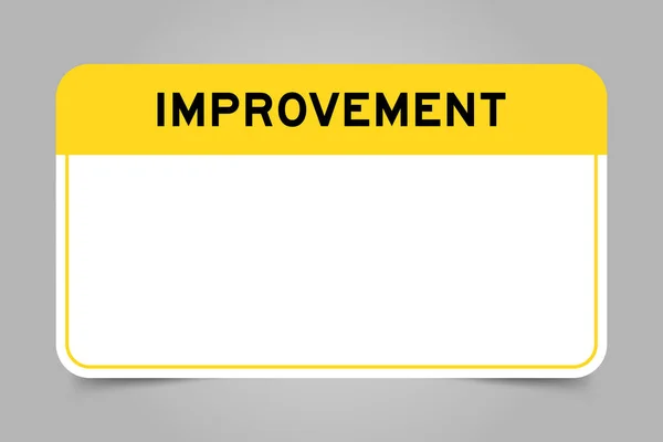 Ετικέτα Banner Που Έχουν Κίτρινο Τίτλο Βελτίωση Της Λέξης Και — Διανυσματικό Αρχείο