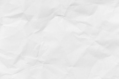 Grunge, arka planda fotokopi alanı olan beyaz renkli kağıt kırışıklığı yaptı. Dekorasyon veya katman için kullan