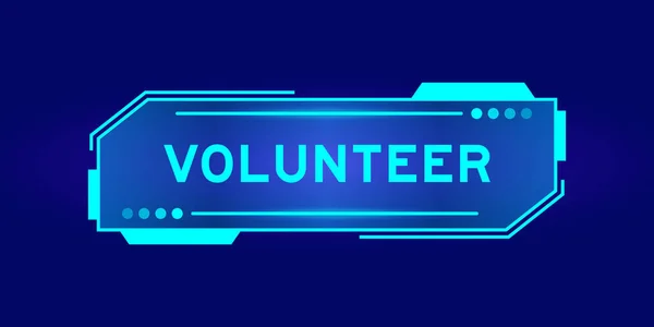 Mavi Arkaplanda Kullanıcı Arayüzü Ekranında Kelime Gönüllüsü Olan Gelecekçi Hud — Stok Vektör