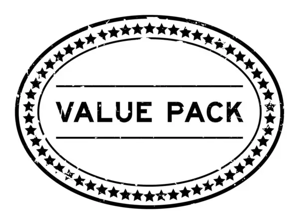 Sello Sello Goma Ovalado Palabra Grunge Black Value Pack Sobre — Vector de stock