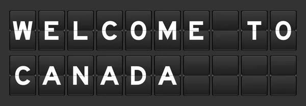 Flip Board Analogique Couleur Noire Avec Mot Bienvenue Canada Sur — Image vectorielle